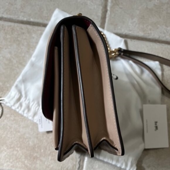 Coach Klare Crossbody Bag With Linear Quilting Taupe Leather - Picture 8 of 11